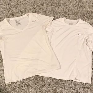 White short sleeve and long sleeve Nike shirts
